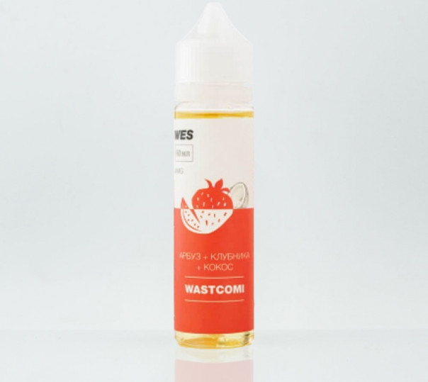 Рідина WES The First Organic #1 Wastcomi 60ml 0mg без нікотину зі смаком полуниці та кавуна з кокосом