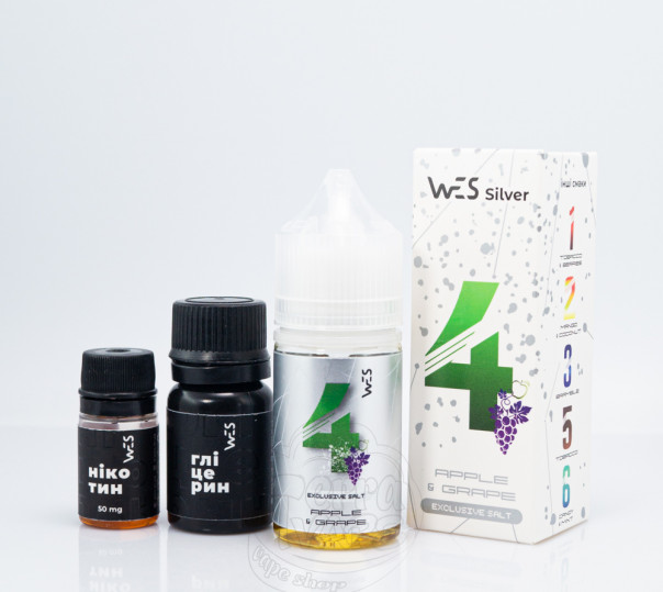 Рідина WES Silver Salt #4 Apple&Grape 30ml 50mg зі смаком яблука та винограду (набір компонентів)