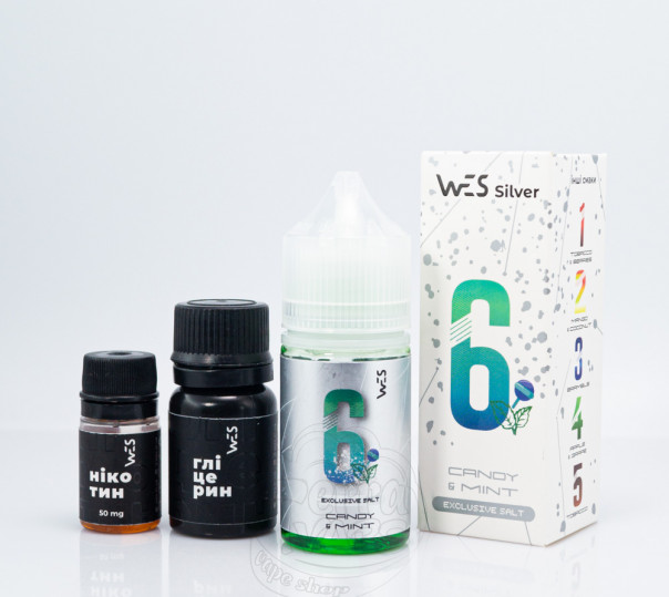 Рідина WES Silver Salt #6 Mint Candy 30ml 50mg зі смаком м'ятної цукерки (набір компонентів)