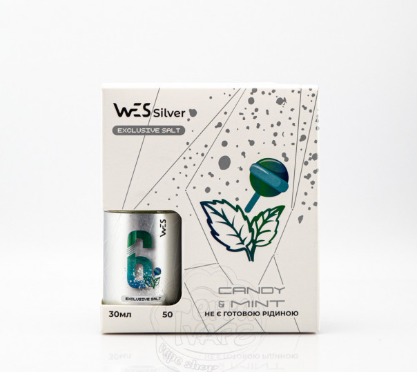 Рідина WES Silver Salt #6 Mint Candy 30ml 50mg зі смаком м'ятної цукерки (набір компонентів) Рідина WES Silver Salt #6 Mint Candy 30ml 50mg зі смаком м'ятної цукерки (набір компонентів)