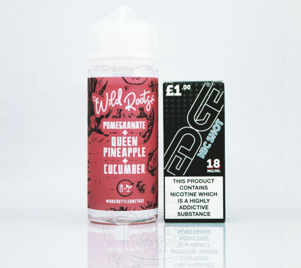 Жидкость Wild Roots Organic Pomegranate, Queen Pineapple, Cucumber 120ml 3mg на органическом никотине