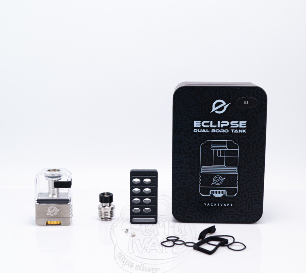 Yachtvape Eclipse Dual Boro Tank Matte Black Обслуговувана боро-база