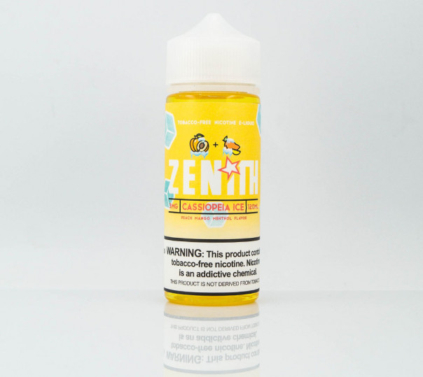 Рідина Zenith Organic Cassiopeia Ice 120ml 3mg на органічному нікотині зі смаком манго і персика з холодком