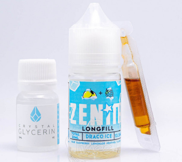Рідина Zenith Salt Draco Ice 30ml 50mg зі смаком блакитної малини з холодком (набір компонентів)