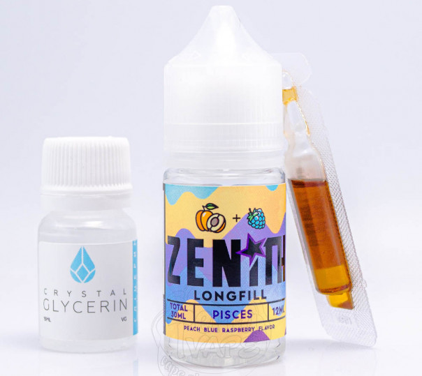 Рідина Zenith Salt Pisces 30ml 50mg зі смаком персика з синьою малиною (набір компонентів)