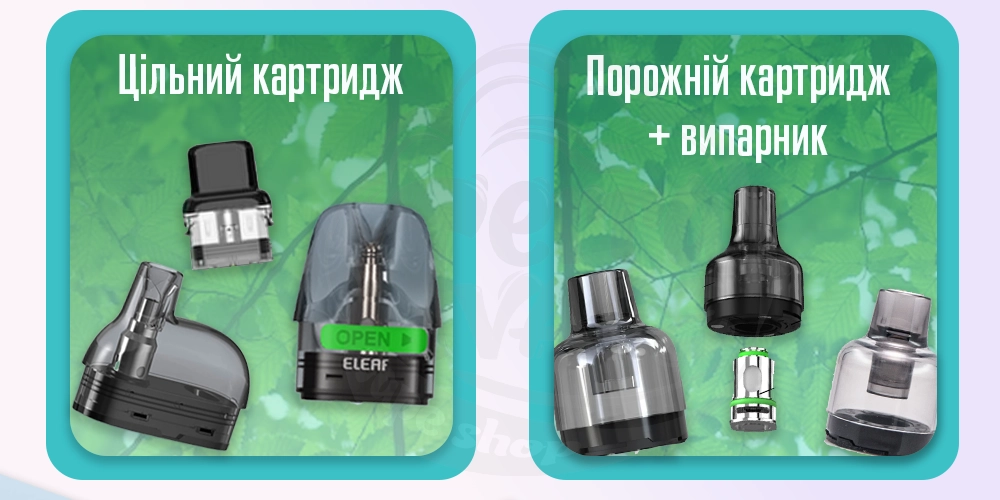 Різновиди картриджів Eleaf
