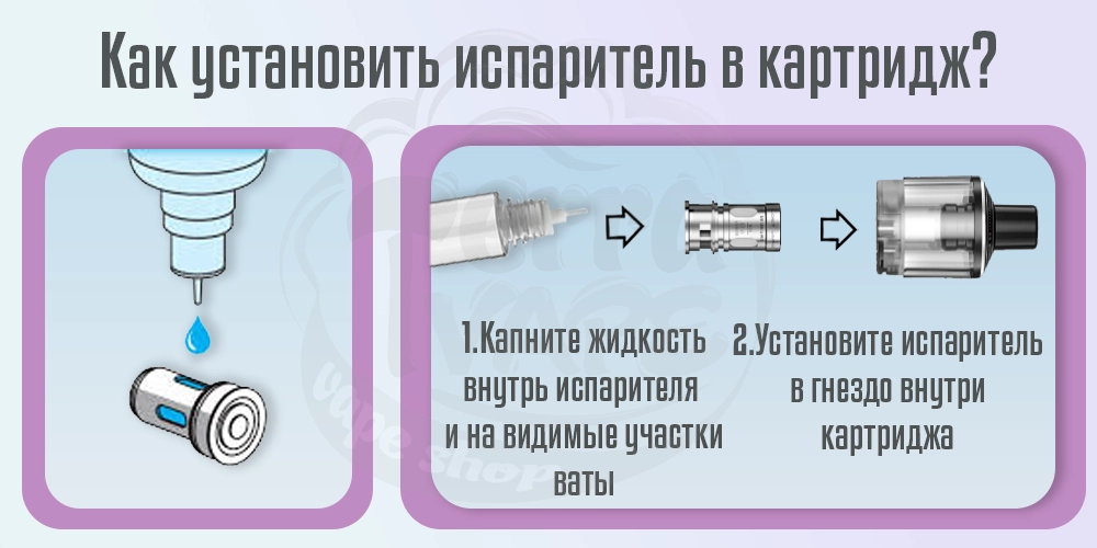Инструкция по установке испарителя в картридж Lost Vape