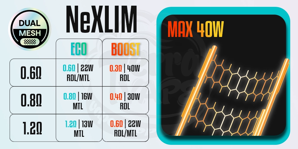 Режимы работы Oxva Nexlim Go Pod Kit