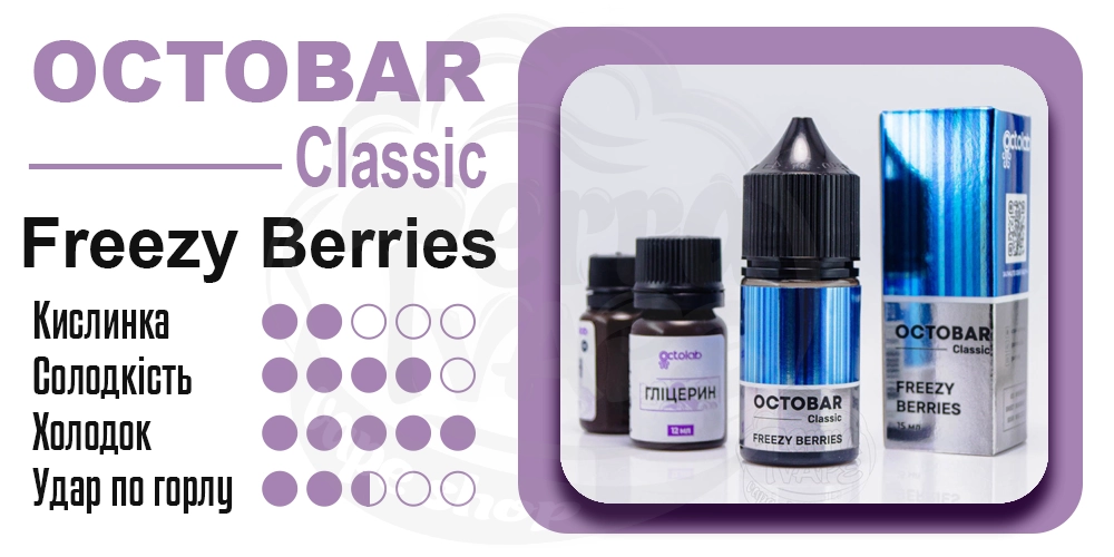 Параметри смаку Octobar Classic Freezy Berries Salt 30ml 50mg
