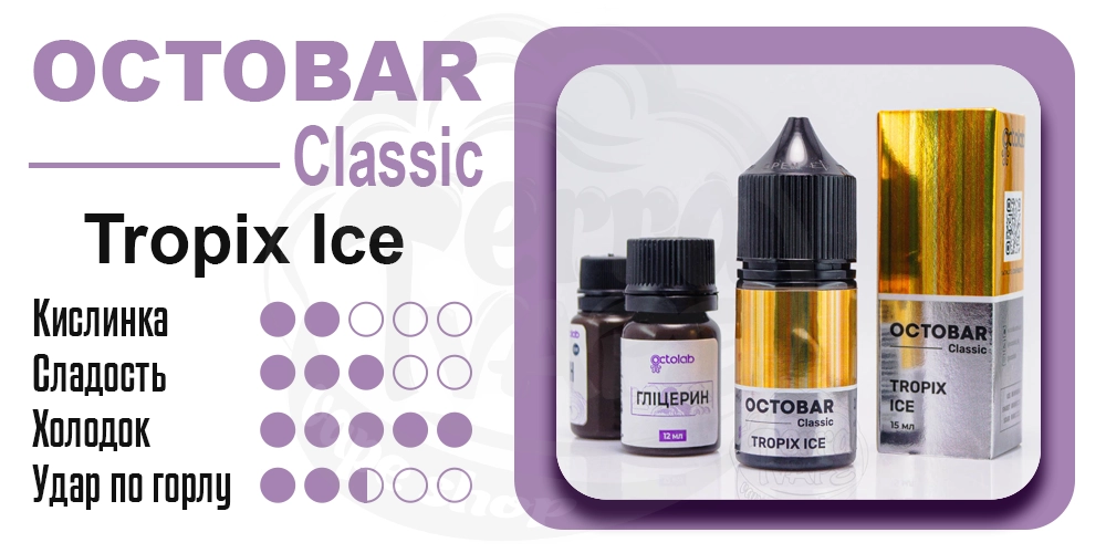 Параметри смаку Octobar Classic Tropix Ice Salt 30ml 50mg
