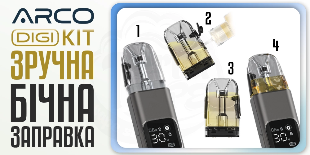 Зручна заправка картриджа для SMOK ARCO DIGI Pod System Kit