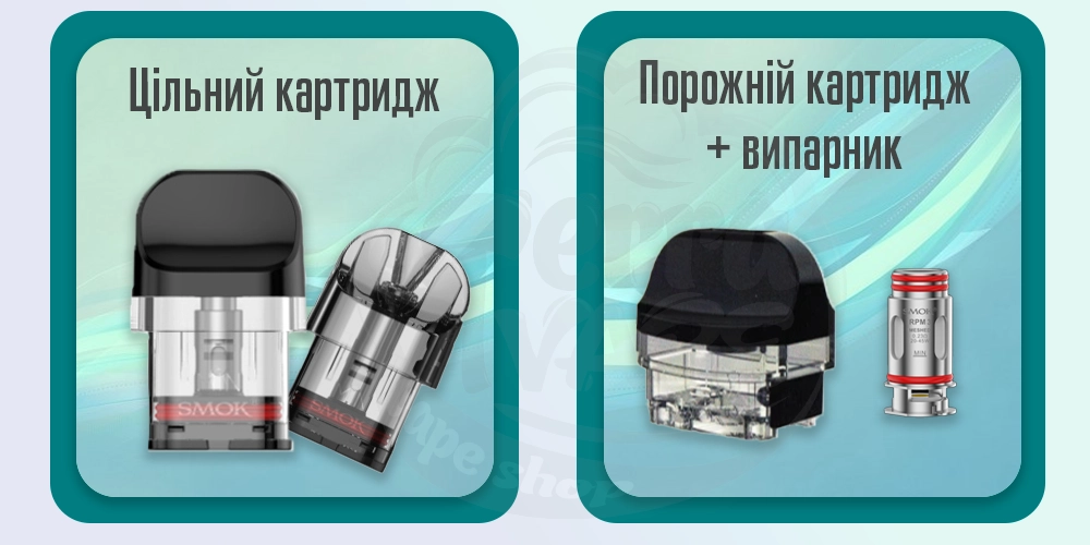Цільний та порожній картриджі SMOK