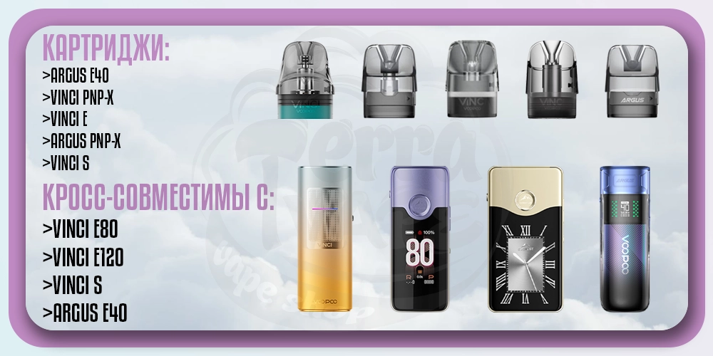 Кросс-совместимые картриджи Voopoo