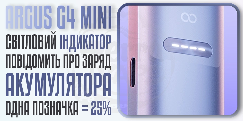 Індикатор рівня заряду в Voopoo Argus G4 Mini