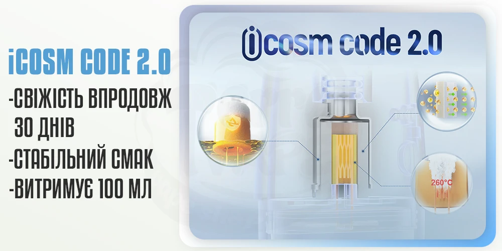 Технологія iCOSM CODE 2.0 в картриджах VOOPOO Argus Matrix Pod System Kit 1350mAh